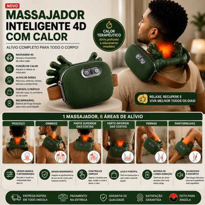 Massageador Shiatsu Elétrico para Pescoço, Ombros e Costas – Alívio Profundo